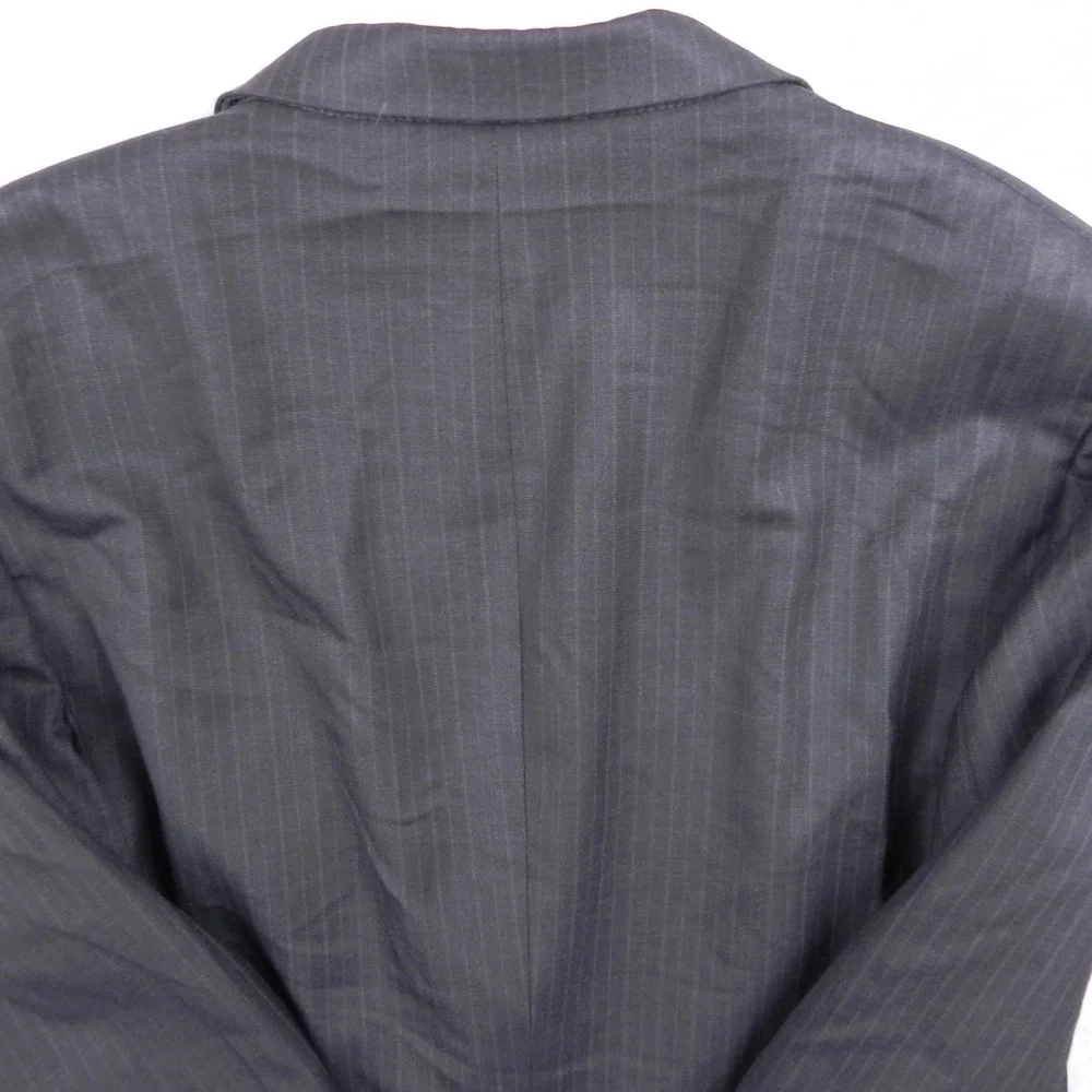 Jos A Bank Blazer Mens 44R Wool 2-Button Suit Jacket Coat Formal Gray Striped